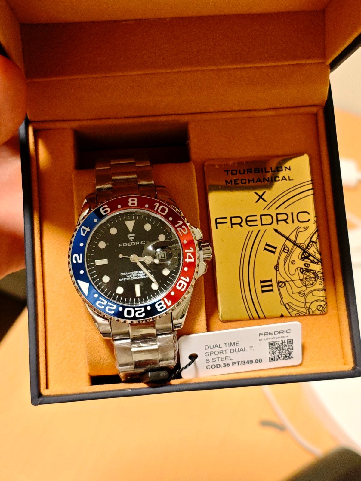Nieuw Fredric Dual Time Horloge - Sportief met Pepsi Bezel, Overige merken, Staal, Staal, Polshorloge