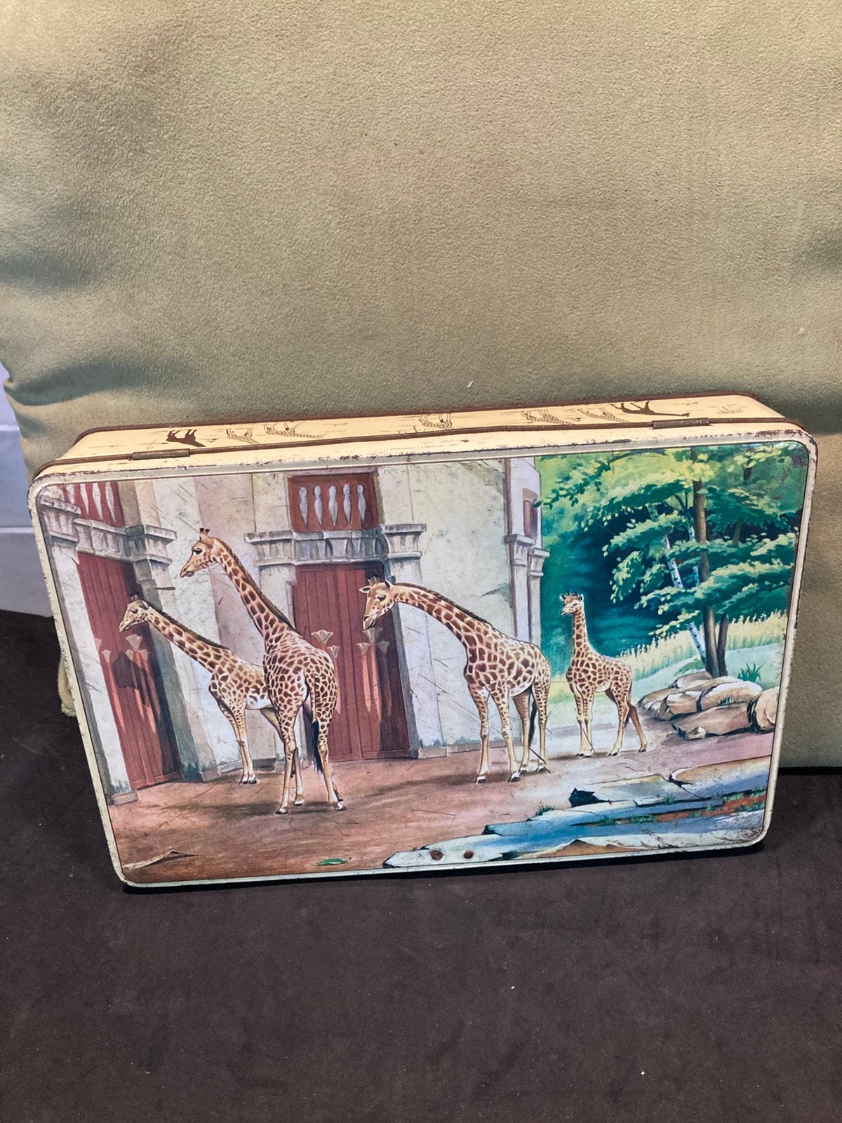 Vintage chocoladeblik Zoo Antwerpen, giraffe (151025), Verzamelen, Ophalen of Verzenden, Gebruikt