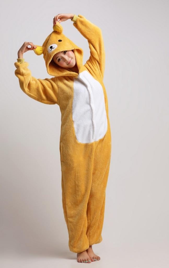 Teddybeer onesie 140-146 Pak Kostuum Bruin Knuffelbeer, Ophalen of Verzenden, Zo goed als nieuw, 134 t/m 140, Jongen of Meisje