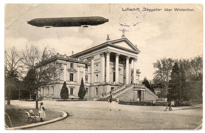 Luftschiff Zeppelin uber Winterthur 1908, Ophalen, Voor 1920, Gelopen, Overig Europa
