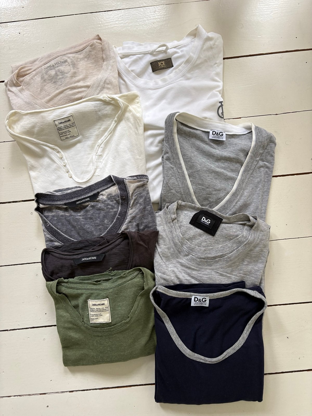 Uniek pakket: 9 Designer T-shirts (Zadig & Voltaire, D&G, Ic, Ophalen of Verzenden, Gedragen, Maat 56/58 (XL)