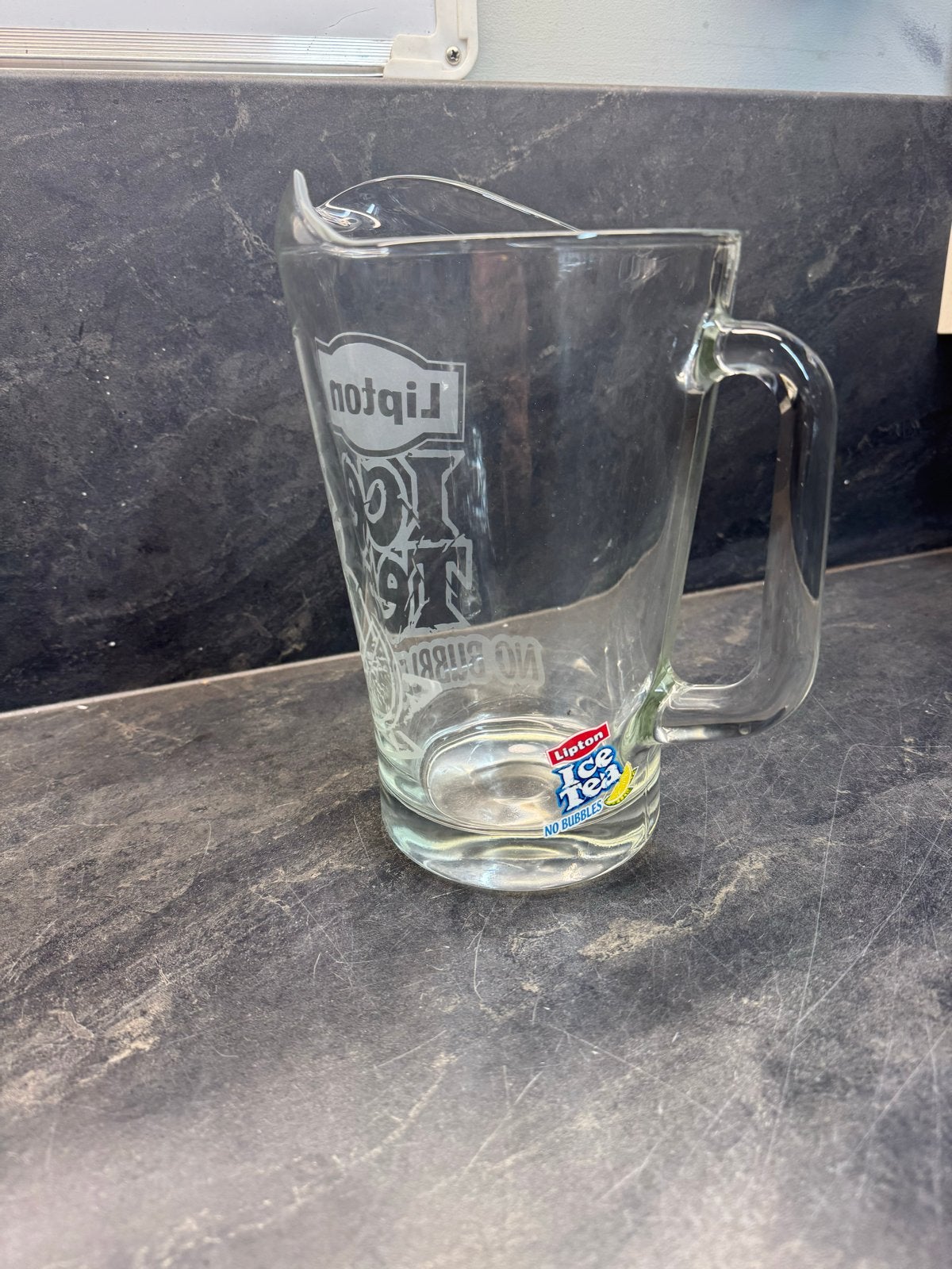 Lipton Ice Tea Schenkkan - Glas - 14x24 cm, Ophalen of Verzenden, Gebruikt