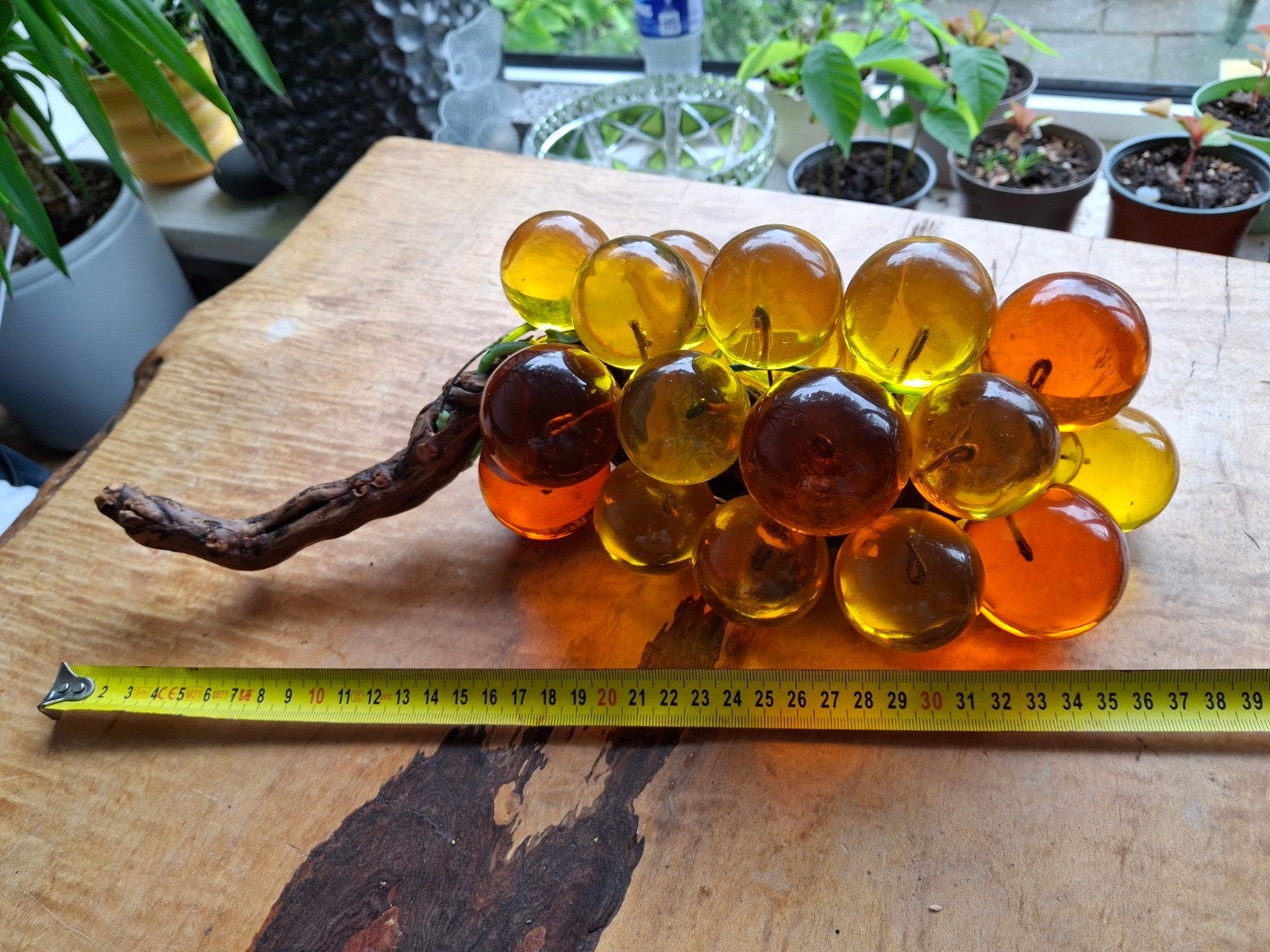 Grote Vintage Glazen Druiventros Decoratie, Ophalen of Verzenden