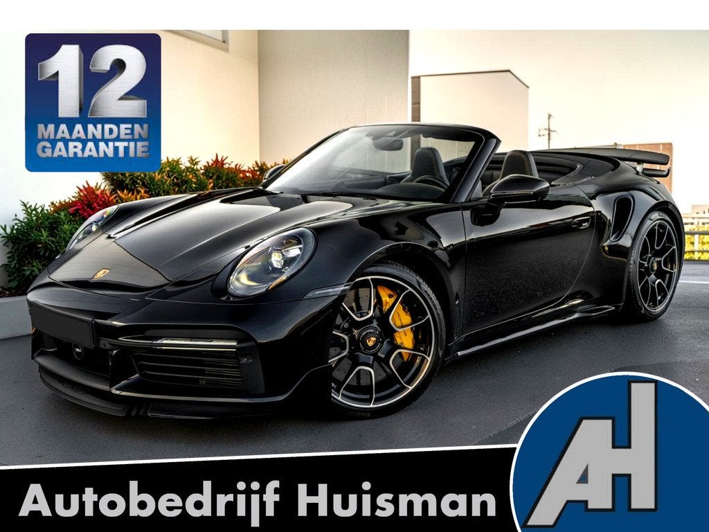 Porsche 911 Cabrio 3.8 Turbo S 478kW/650pk PDK8 SPORT DESIGN, Automaat, Gebruikt, 4 stoelen, Zwart