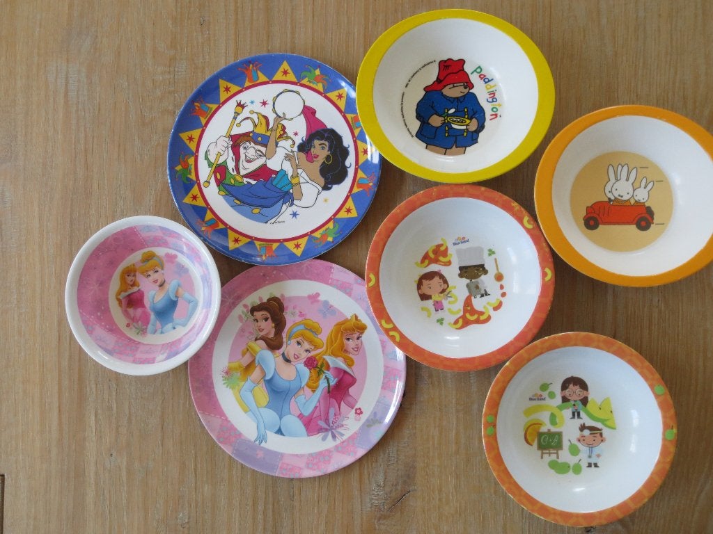 Kinderservies-Kunststof bordjes Trudeau-Mepal-Rosti-Melamine, Kunststof, Overige merken, Ophalen of Verzenden, Zo goed als nieuw