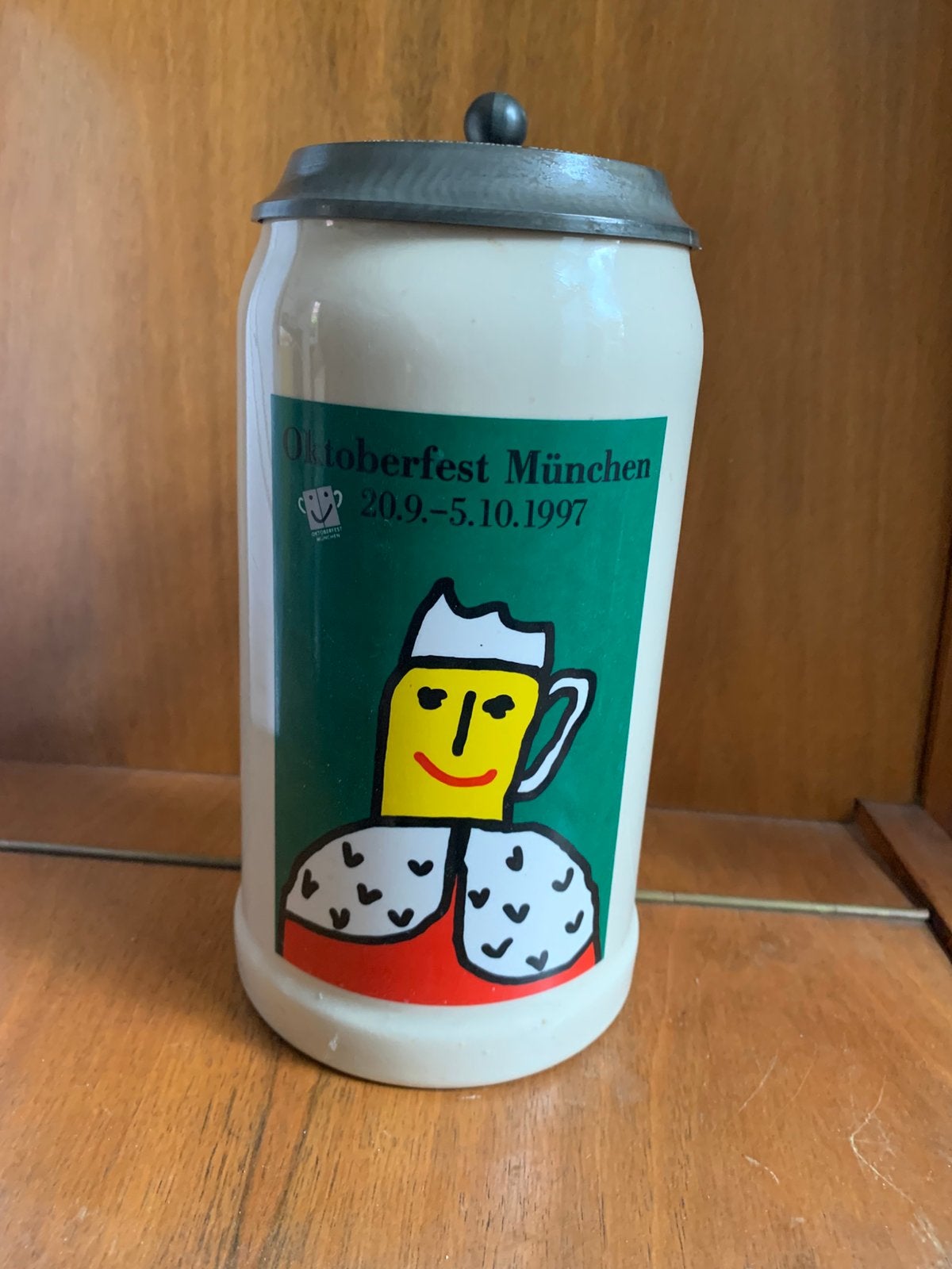 Originele oktoberfest bierpul 1997 met certificaat, Verzenden, Zo goed als nieuw