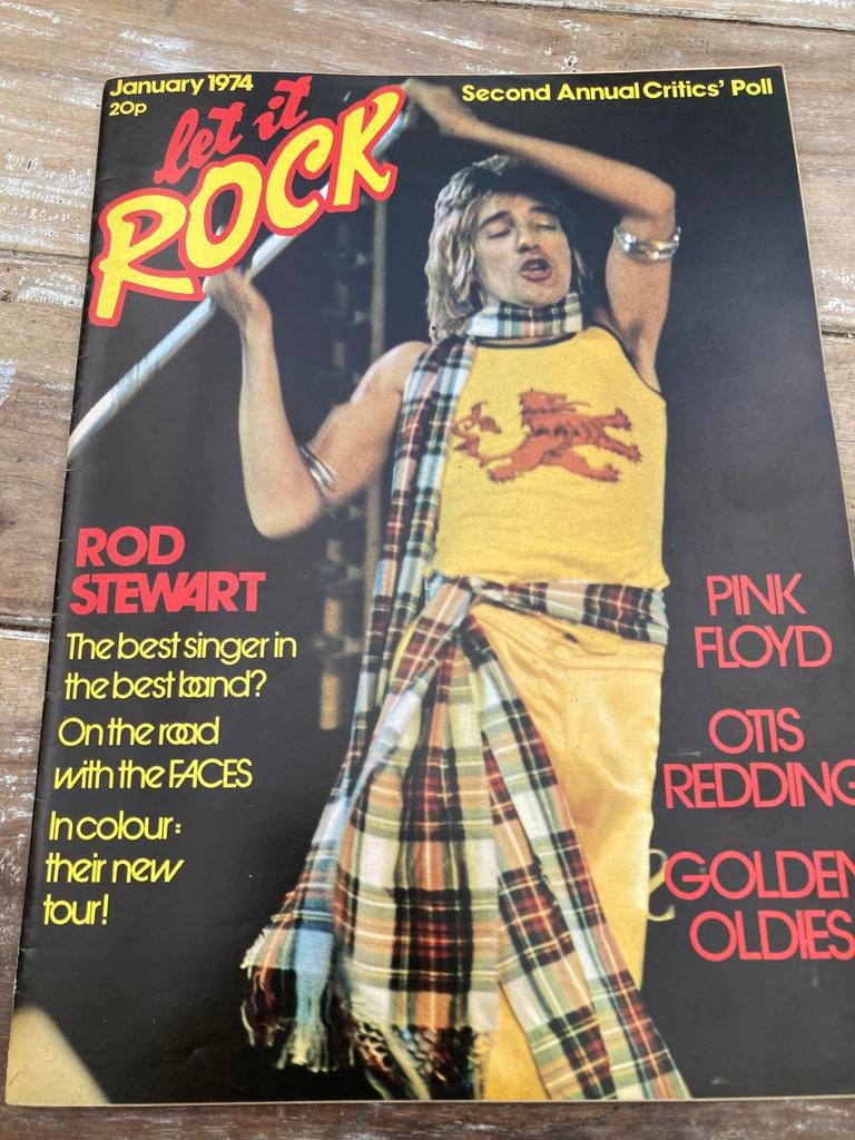 LET IT ROCK Magazine 1974 PINK FLOYD Rod Stewart OTIS REDD, Ophalen of Verzenden, Muziek, Film of Tv