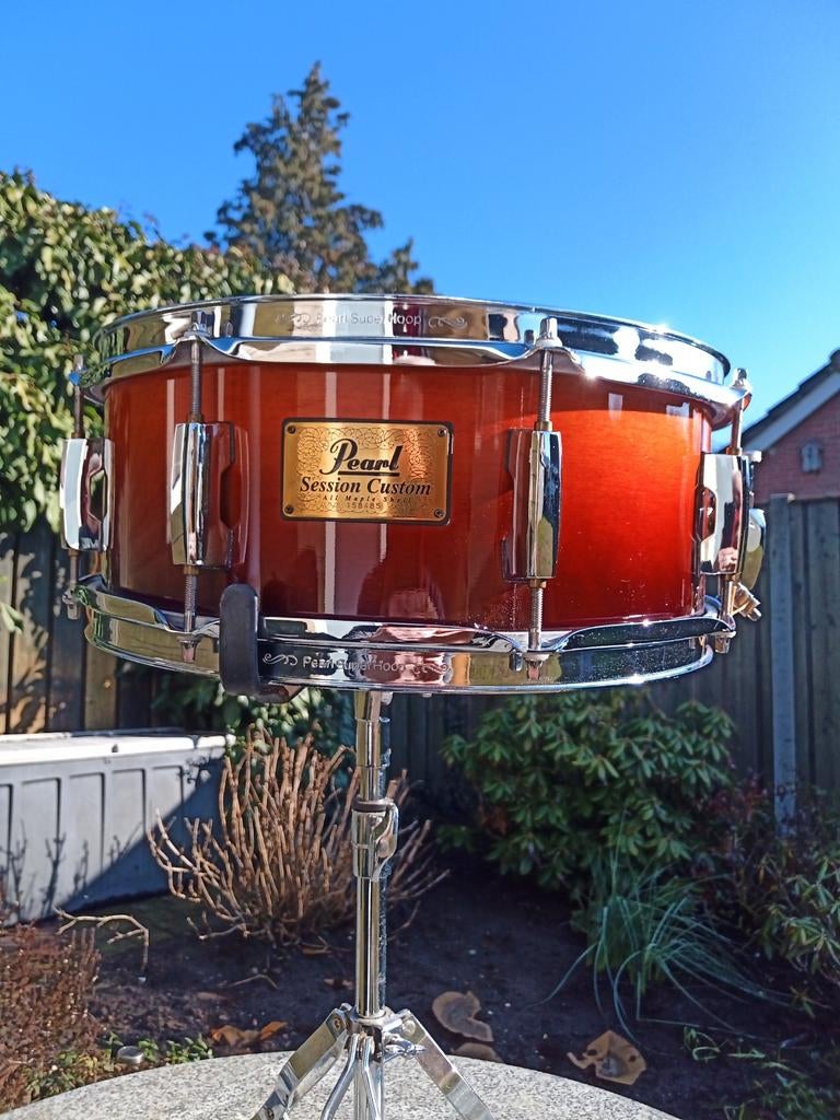Pearl session custom all maple snare drum, Ophalen of Verzenden, Gebruikt, Trommel