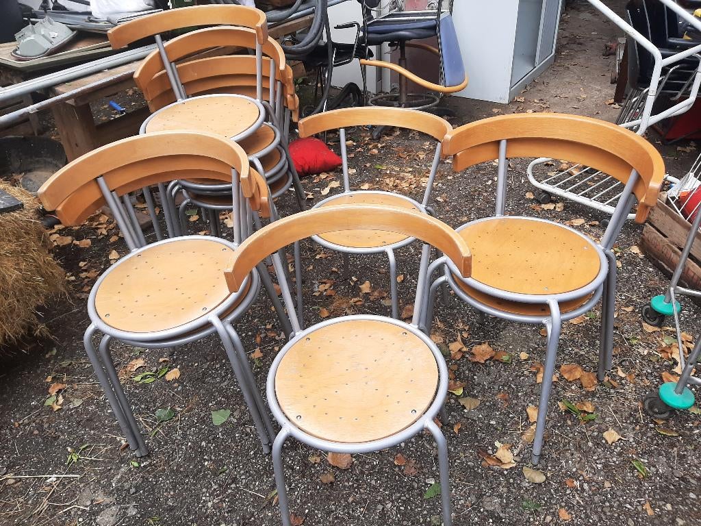 Stoelen vintage Ikea Lars Norinder Korpo, Huis en Inrichting, Ophalen, Gebruikt, Bruin, Vijf, Zes of meer stoelen