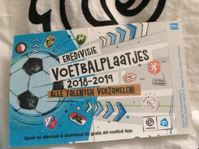 voetbalplaatje van ah 2018-2019 eredivisie, Albert Heijn, Ophalen of Verzenden