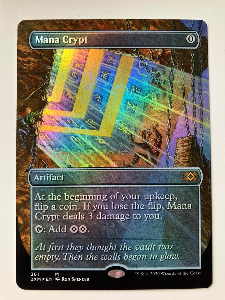 Mana Crypt (foil) (borderless) Double Masters Box Toppers, Hobby en Vrije tijd, Verzamelkaartspellen | Magic the Gathering, Ophalen of Verzenden