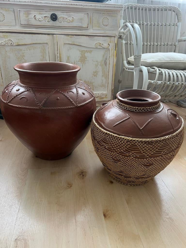 2 Keramieken vazen - decoratief, Ophalen, Gebruikt, Overige kleuren, Aardewerk of Porselein