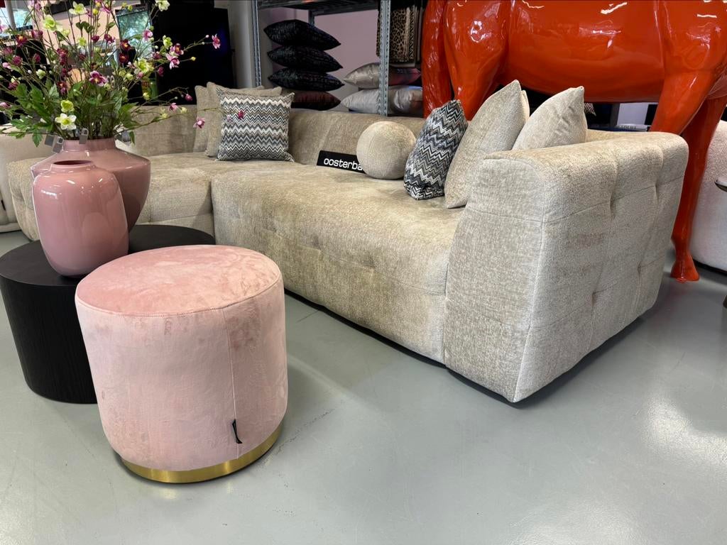 Luxe Velvet Teddy Loungebank Flipper Beige 160x290cm NIEUW, 250 tot 300 cm, Info@oosterbaanwonen.nl, Hoekbank, Nieuw