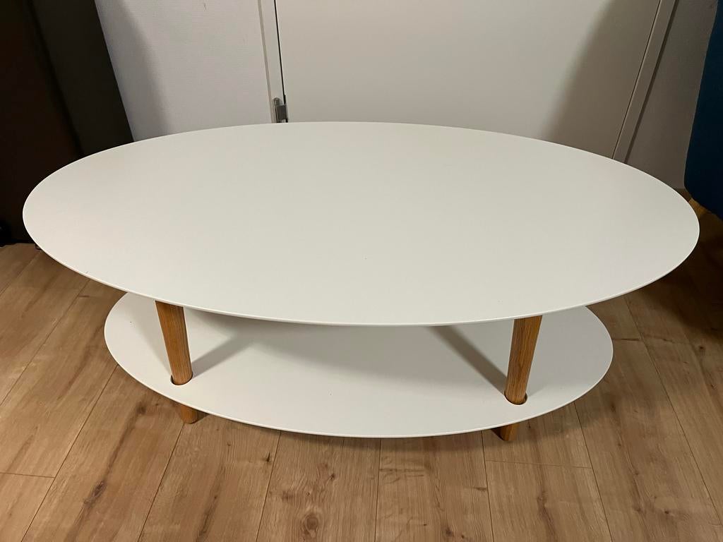 Ovale salontafel, Ophalen, 100 tot 150 cm, 50 tot 100 cm, Zo goed als nieuw