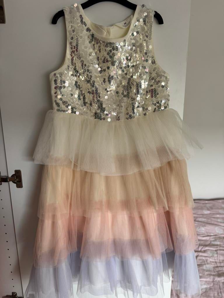 H&M jurk met pailletten, Kinderen en Baby's, Kinderkleding | Maat 140, Ophalen of Verzenden, Zo goed als nieuw, Overige typen