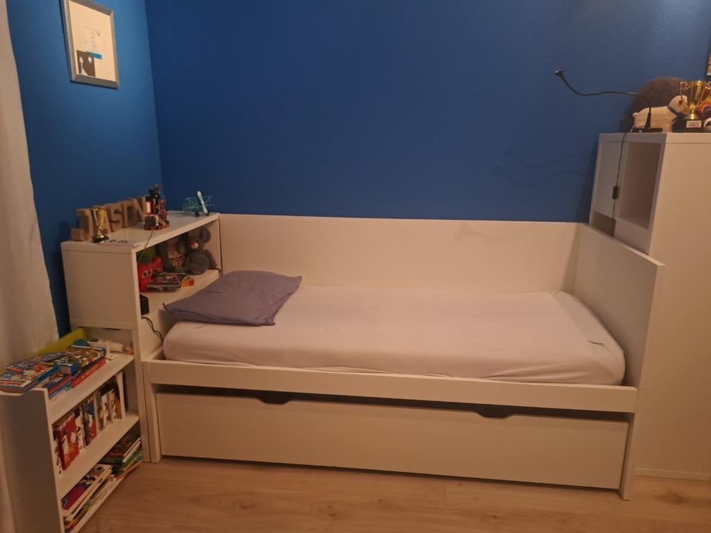 Bed, eenpersoons, Ophalen, 180 cm of meer, 85 tot 100 cm