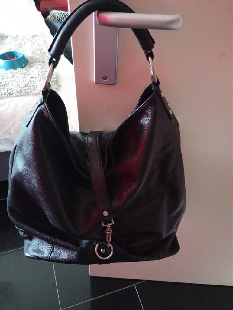 Vintage Kenneth Cole leren tas in goede staat, Ophalen of Verzenden, Gebruikt, Zwart, Handtas