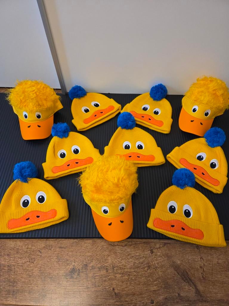 Nieuw gele Mutsen Petten met eendjes  11 stuks, Kleding | Heren, Carnavalskleding en Feestkleding, Zo goed als nieuw, Ophalen of Verzenden