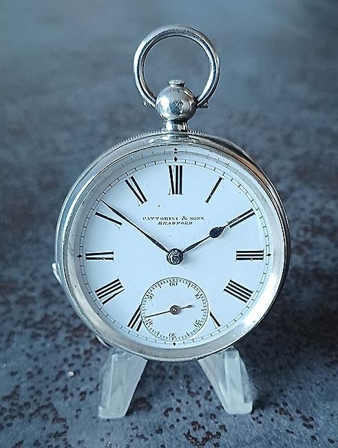 Zilveren zakhorloge, Fattorini & Sons Bradford, Ophalen of Verzenden