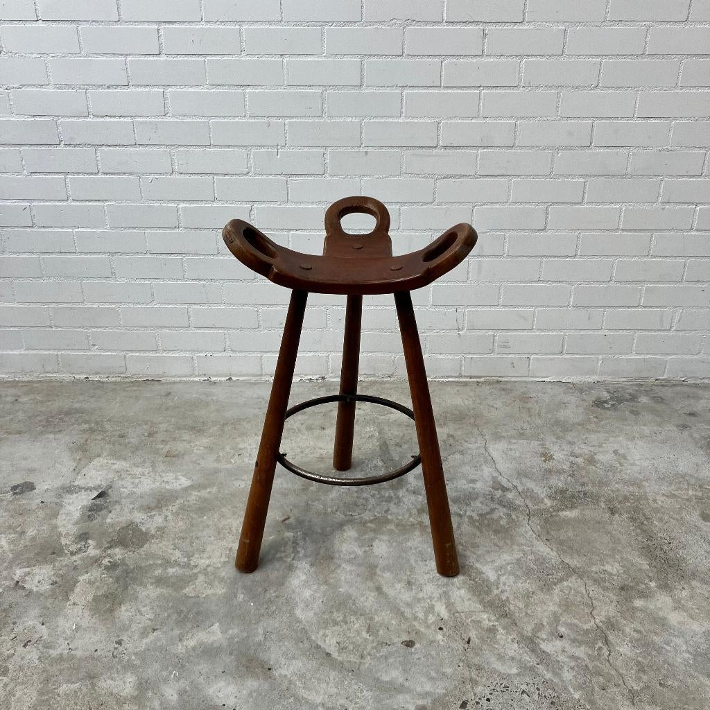 Vintage brutalist spaanse Marbella kruk barkruk stoel, Huis en Inrichting, 5 krukken of meer, Ophalen, Gebruikt, 60 tot 90 cm