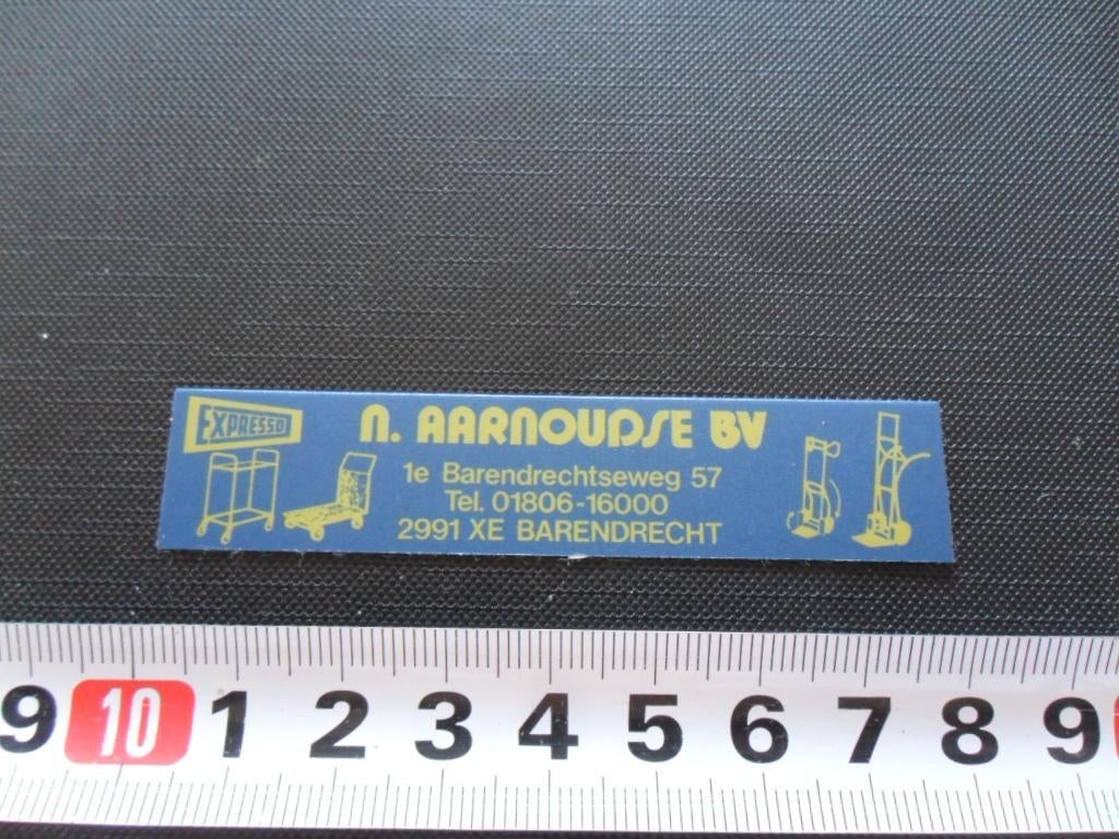 sticker barendrecht n aarnoudse transportmiddelen expresso, Ophalen, Zo goed als nieuw