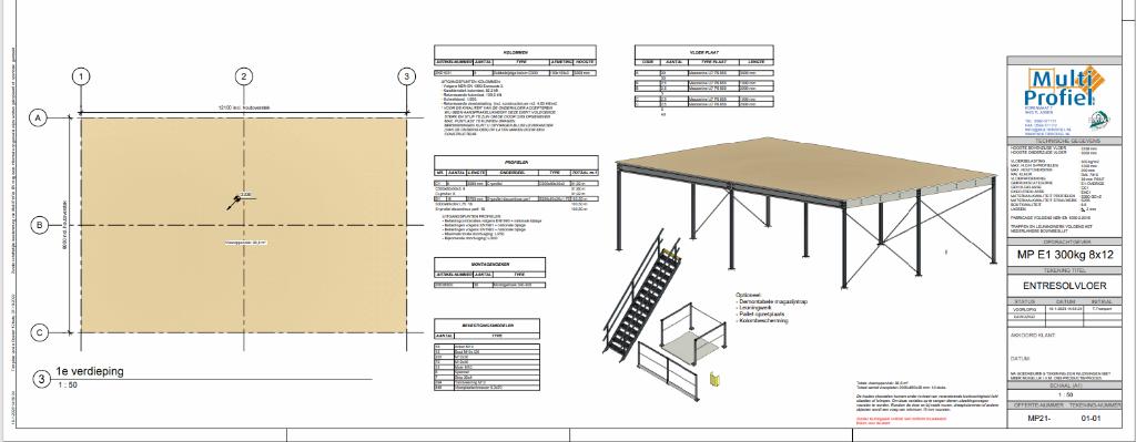 Entresolvloer / Tussenvloer 8x12m - 3m hoog - Standaard, Ophalen of Verzenden