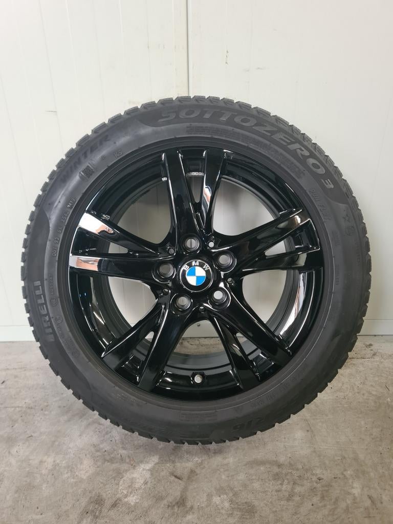 16' BMW 1 2 Serie Styling 473 Zwart met winterbanden, Auto-onderdelen, Banden en Velgen, 16 inch, Banden en Velgen, Personenwagen