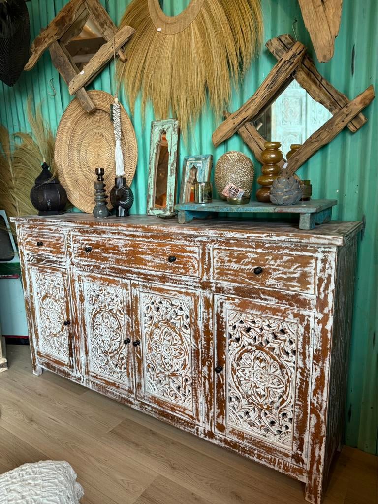 Prachtig India/Ibiza style dressoir, Ophalen of Verzenden, Nieuw, 25 tot 50 cm