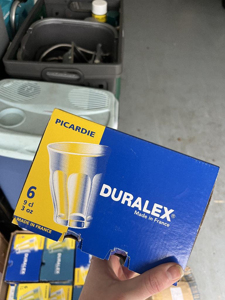 Duralex Picardie glazen 9 cl (+/- 350 glazen), Verzamelen, Glas en Borrelglaasjes, Zo goed als nieuw, Waterglas, Ophalen