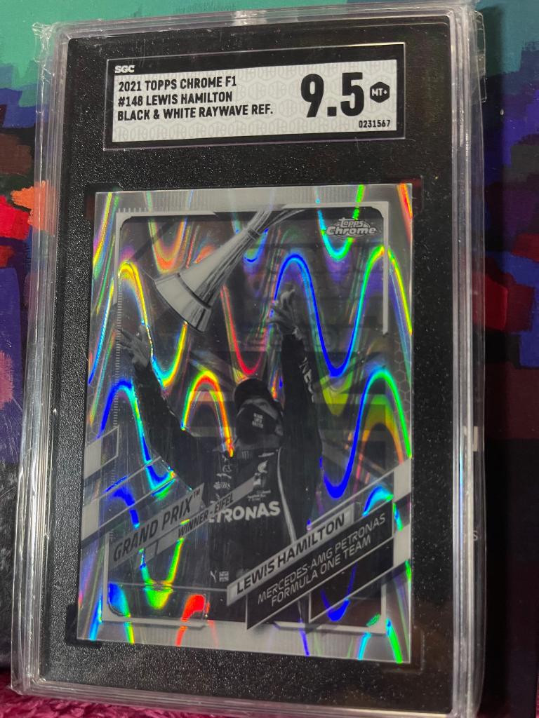 2021 topps chrome f1 #148 lewis hamilton bw 9.5 sgc, Ophalen of Verzenden, Zo goed als nieuw