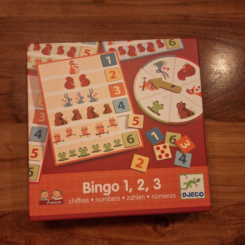 Djeco Bingo 1,2,3 - Educatief Spel, Ophalen of Verzenden, Zo goed als nieuw, Puzzelen