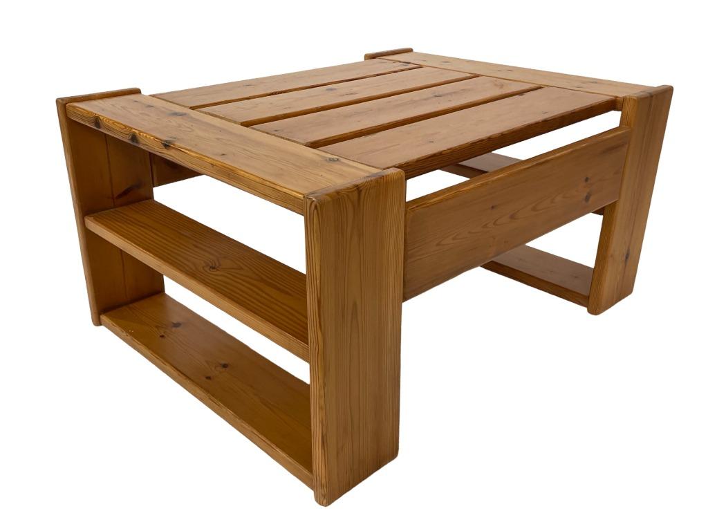 Vintage Salontafel Pinewood Design Jaren 70 Coffee Table