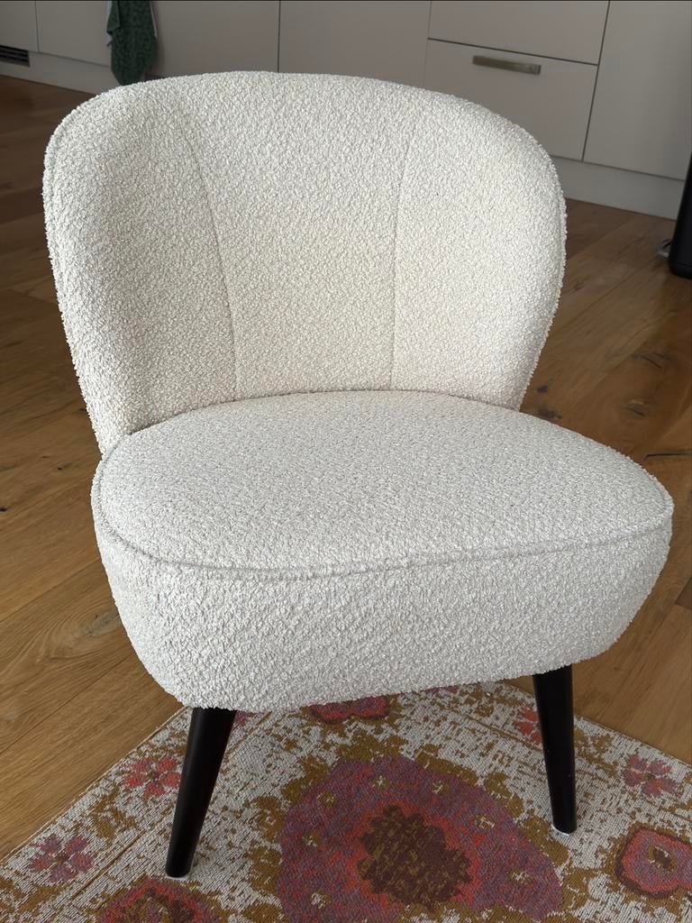 WOOOD fateuil wit, Ophalen, Zo goed als nieuw, 75 tot 100 cm, Boucle