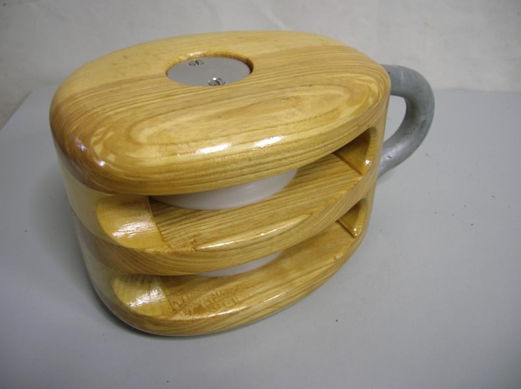 Houten Dubbelschijfs Blokken, Katrollen, 18 - 20 mm, Ophalen of Verzenden, Nieuw, Lijn of Blok