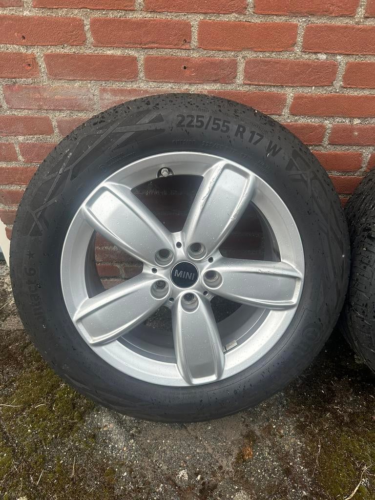 Mini Cooper Countryman 255/55velg 17inch continental banden, Ophalen, Gebruikt, Banden en Velgen, 17 inch