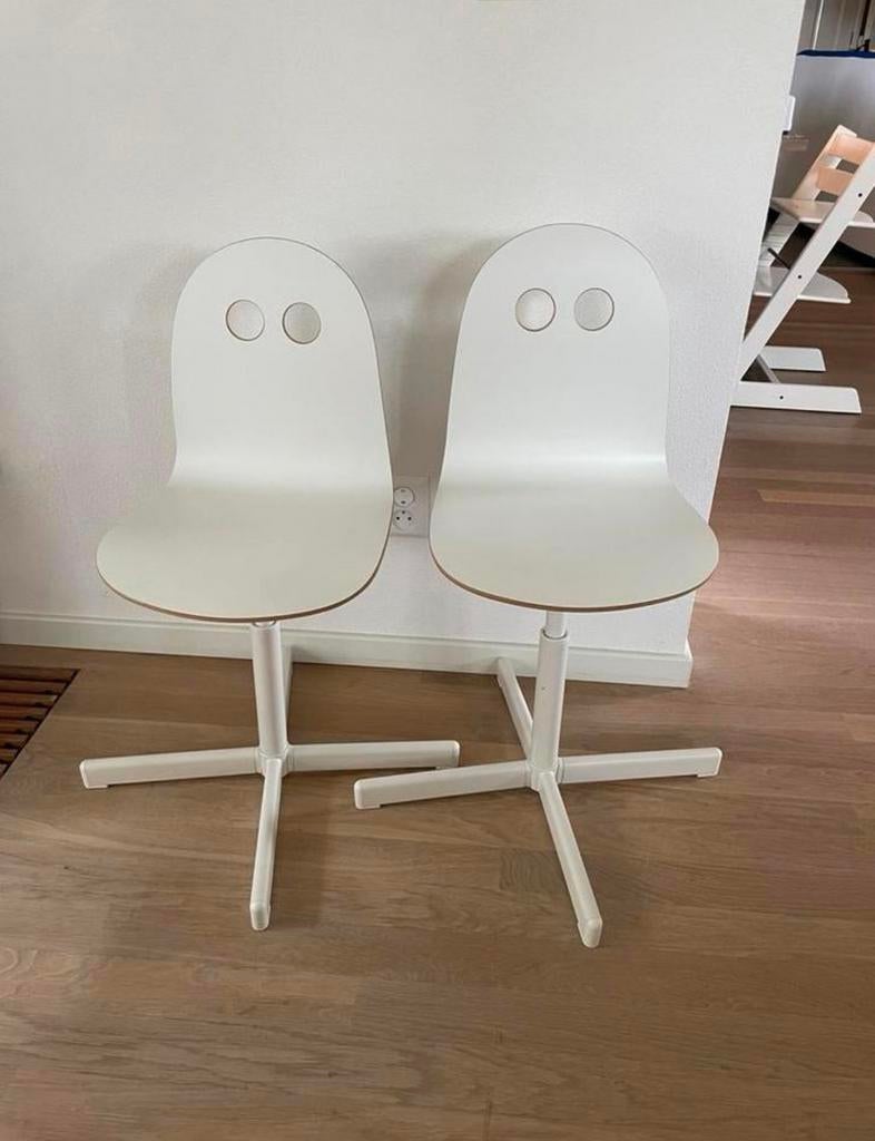 2 IKEA kinderstoel SIBBEN / VALFRED, Ophalen of Verzenden, Gebruikt, Wit, Bureaustoel
