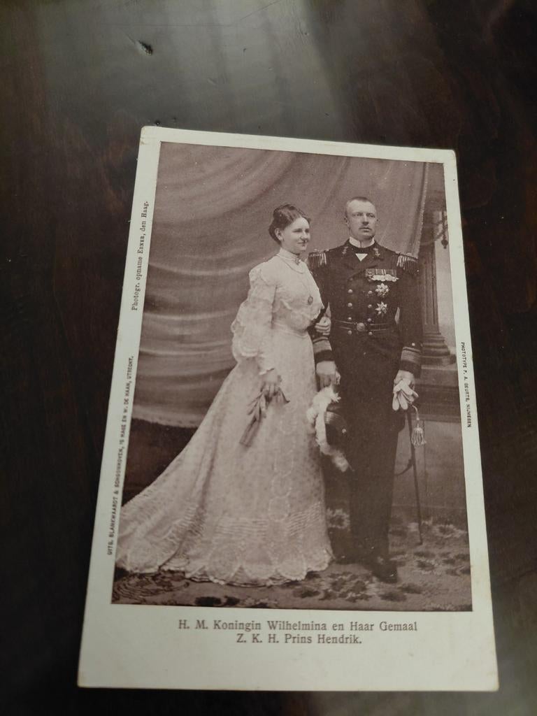 Koningin Wilhelmina en Prins Hendrik, Ophalen of Verzenden, Zo goed als nieuw, Nederland, Kaart, Foto of Prent