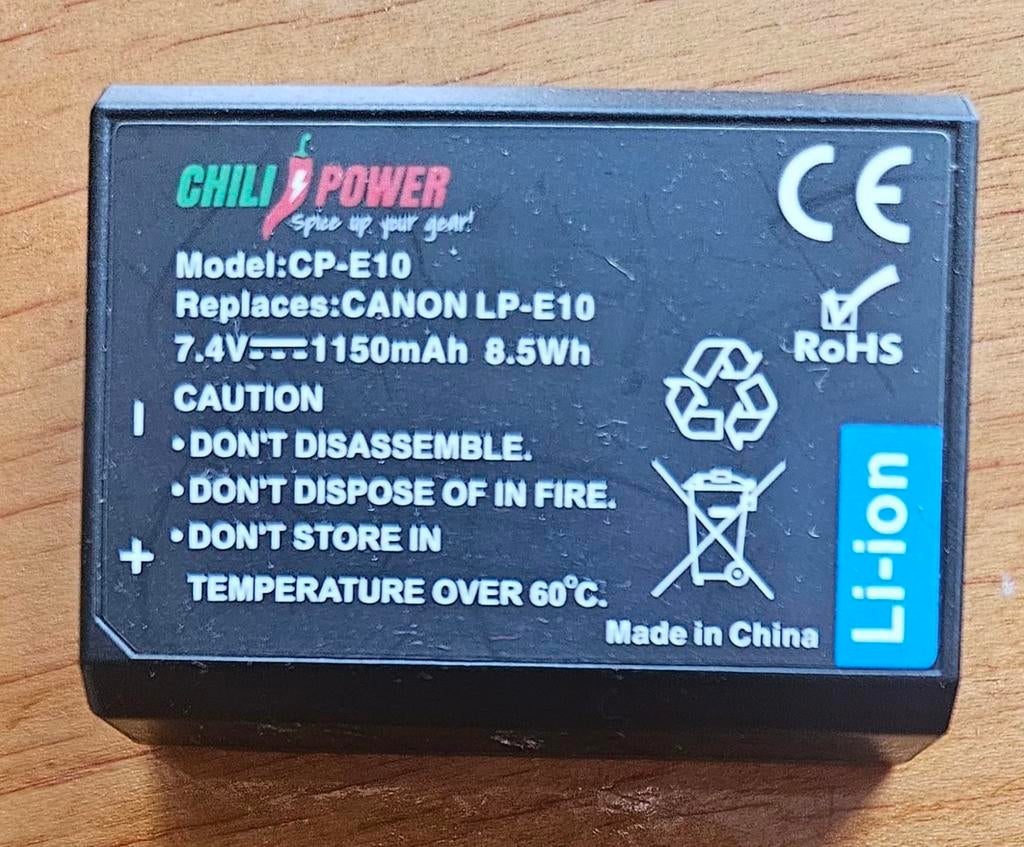 ChiliPower CP-E10 Batterij voor Canon LP-E10, Ophalen of Verzenden, Zo goed als nieuw