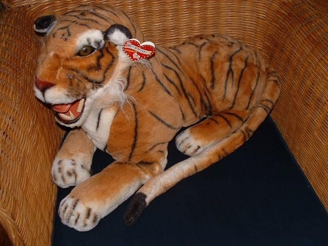 BERENTOYS TIJGER PLUCHE ORANJE/BEIGE MET ZWARTE STREPEN, Ophalen of Verzenden, Nieuw, Overige typen