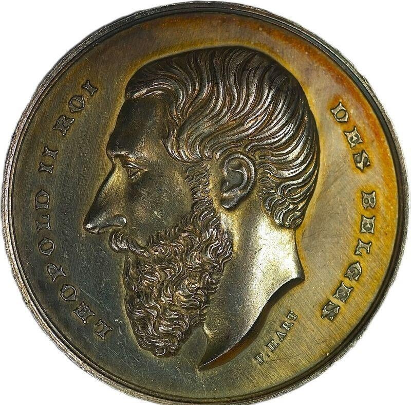 Leopold II Société Horticole de l’Arrondissement Charleroi, Postzegels en Munten, Penningen en Medailles, Ophalen of Verzenden