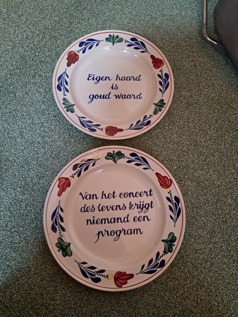 2 x spreukenbord boerenbont z.g.a.n., Ophalen of Verzenden, Zo goed als nieuw