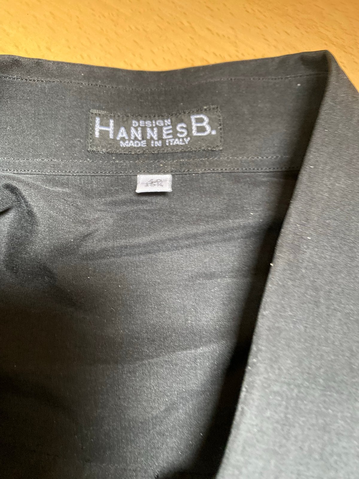 Zwart zijden hemd Hannes B maat 40 - feestelijke gelegenheid, Verzenden, Zo goed als nieuw, Zwart, Halswijdte 39/40 (M)