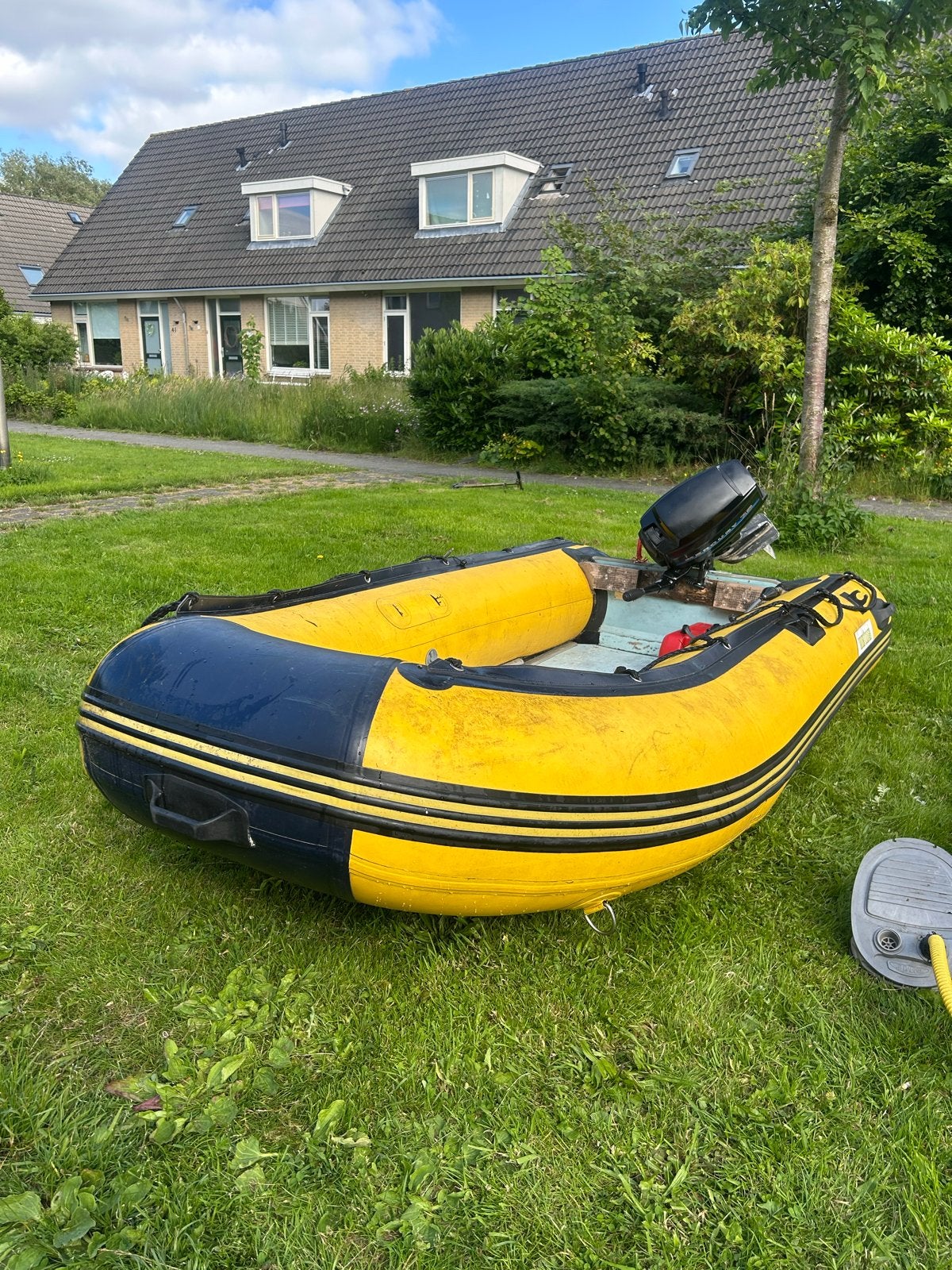 Vetus rubberboot met Mercury 7,5pk buitenboordmotor, Ophalen, Gebruikt