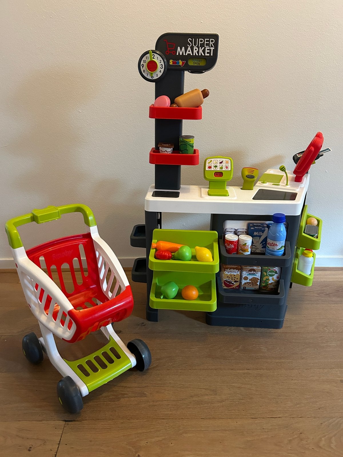 Smoby Supermarkt Speelset met Winkelwagen en Accessoires, Ophalen, Zo goed als nieuw, Jongen of Meisje