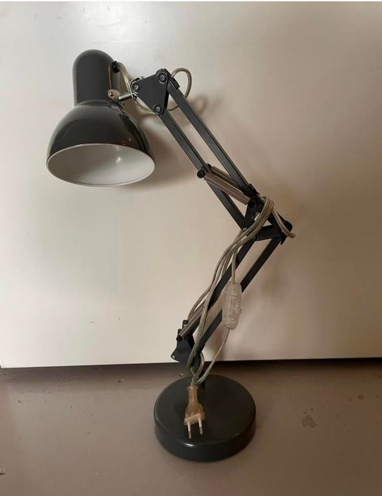 Hema bureaulamp grijs metaal perfecte staat, Ophalen of Verzenden, Gebruikt, Metaal