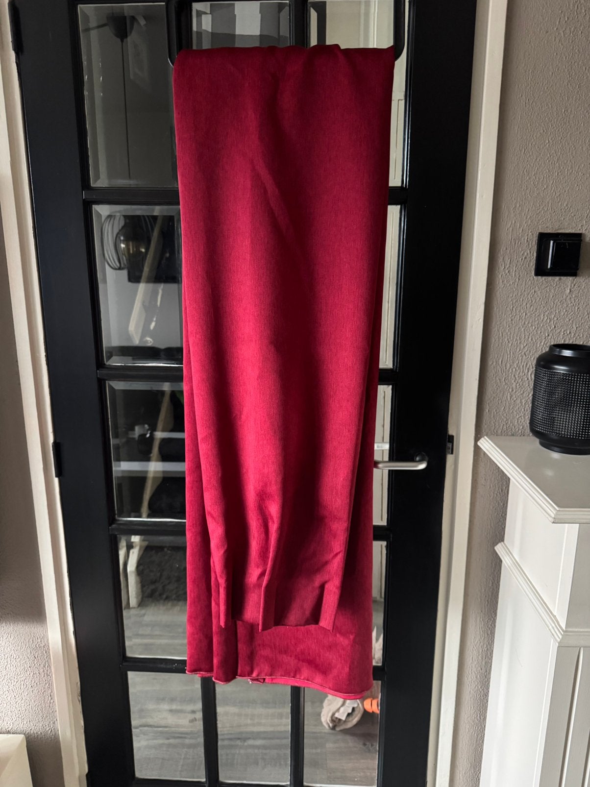 Rode verduisterende overgordijnen, 2 stuks, 2x160x235cm, Huis en Inrichting, Overgordijn, Verduisterend, Ophalen of Verzenden