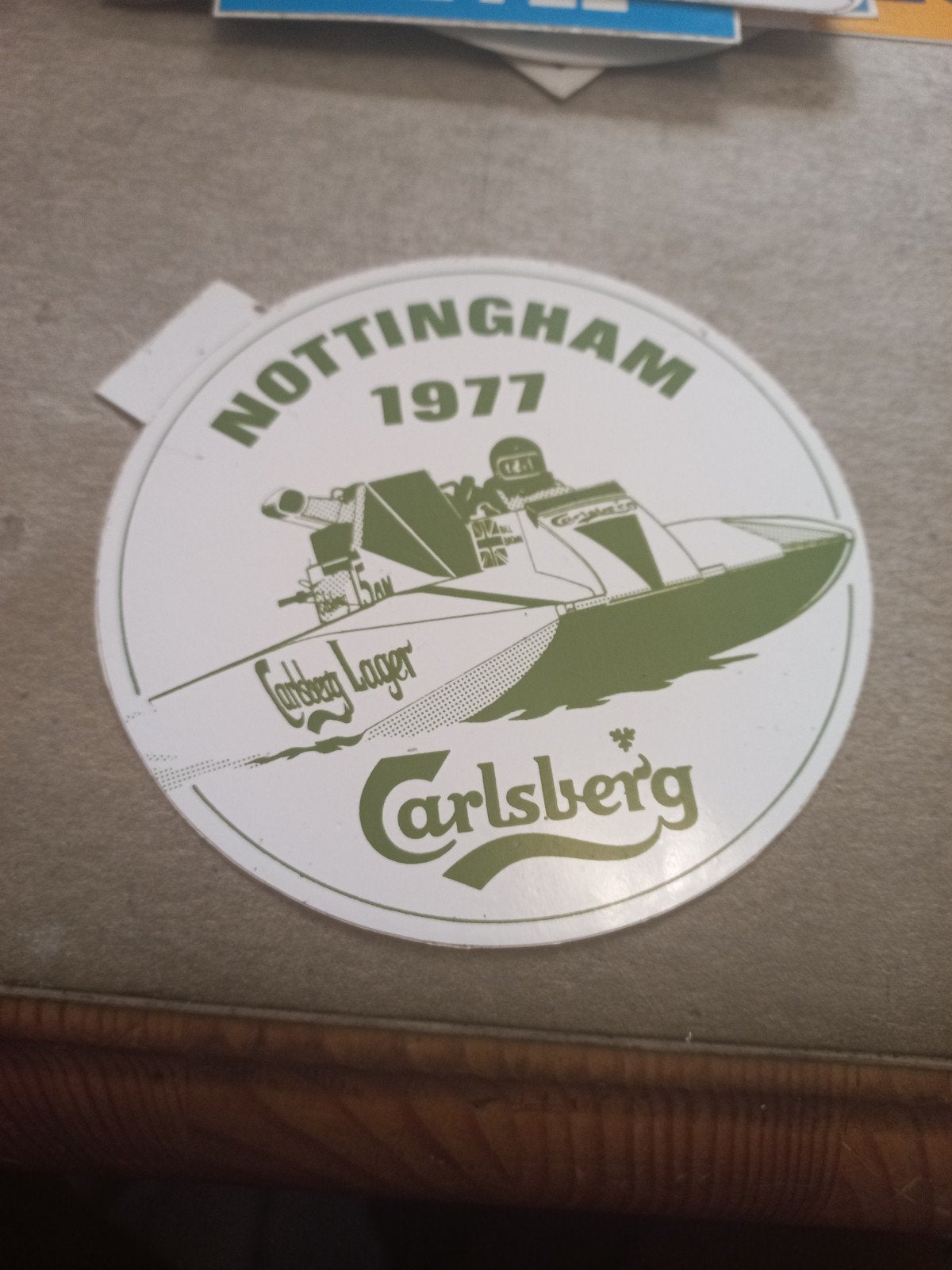Vintage Carlsberg Nottingham 1977 Powerboat Sticker, Verzamelen, Ophalen of Verzenden
