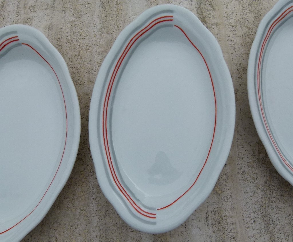 MOSA Art Deco 3 x Witte Serveer Rood en Zilver, Ophalen of Verzenden