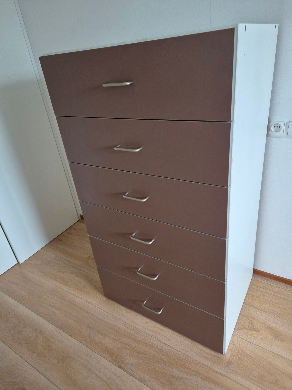Ladekast met 6 laden - Bruin/Wit, Huis en Inrichting, Ophalen, Gebruikt, 5 laden of meer, 50 tot 100 cm