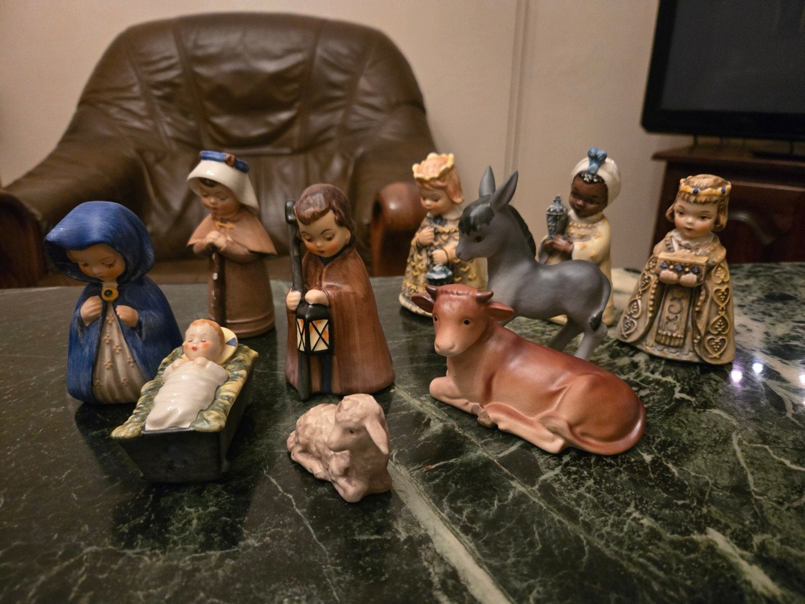 Goebel Kerststal Beeldjes Set - Vintage Kerstdecoratie, Ophalen of Verzenden